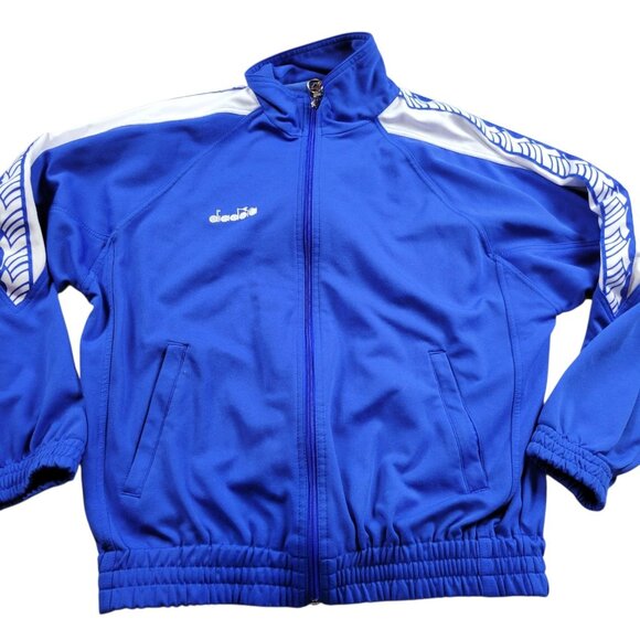 DIADORA Tracksuit Jacket Mens  Medium Blue Full Zip Graphic - Picture 1 of 7